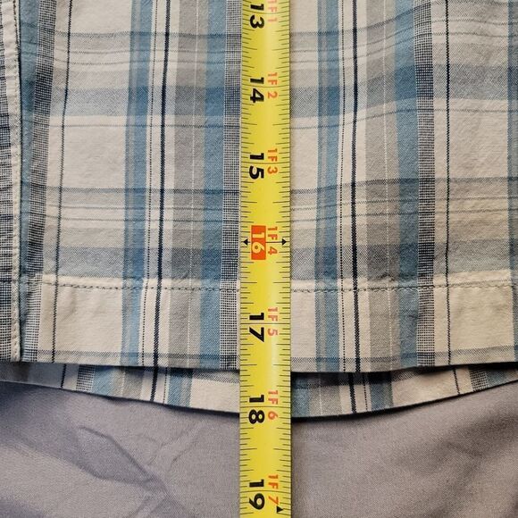 Vintage 90s Columbia youth blue & grey plaid shorts - size 10, made in India - Picture 6 of 9